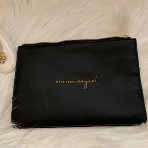 KATIE LOXTON London black zip close Make Today Magical make up pouch LNWOT